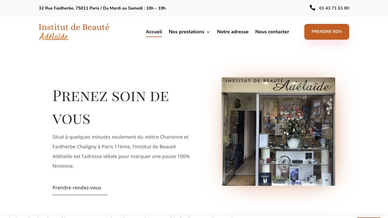 Capture du site de Institut Adélaïde