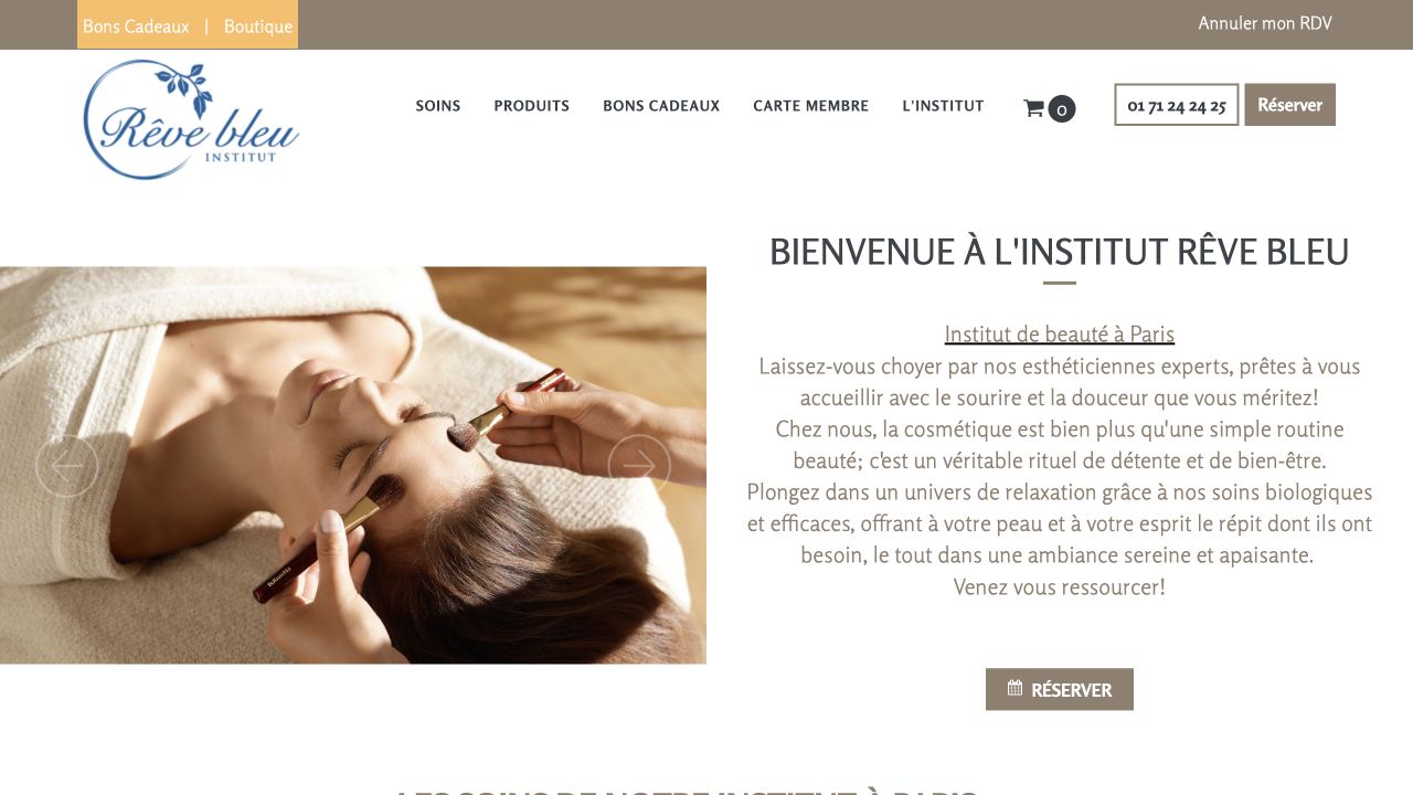 Capture du site de Institut Rêve Bleu