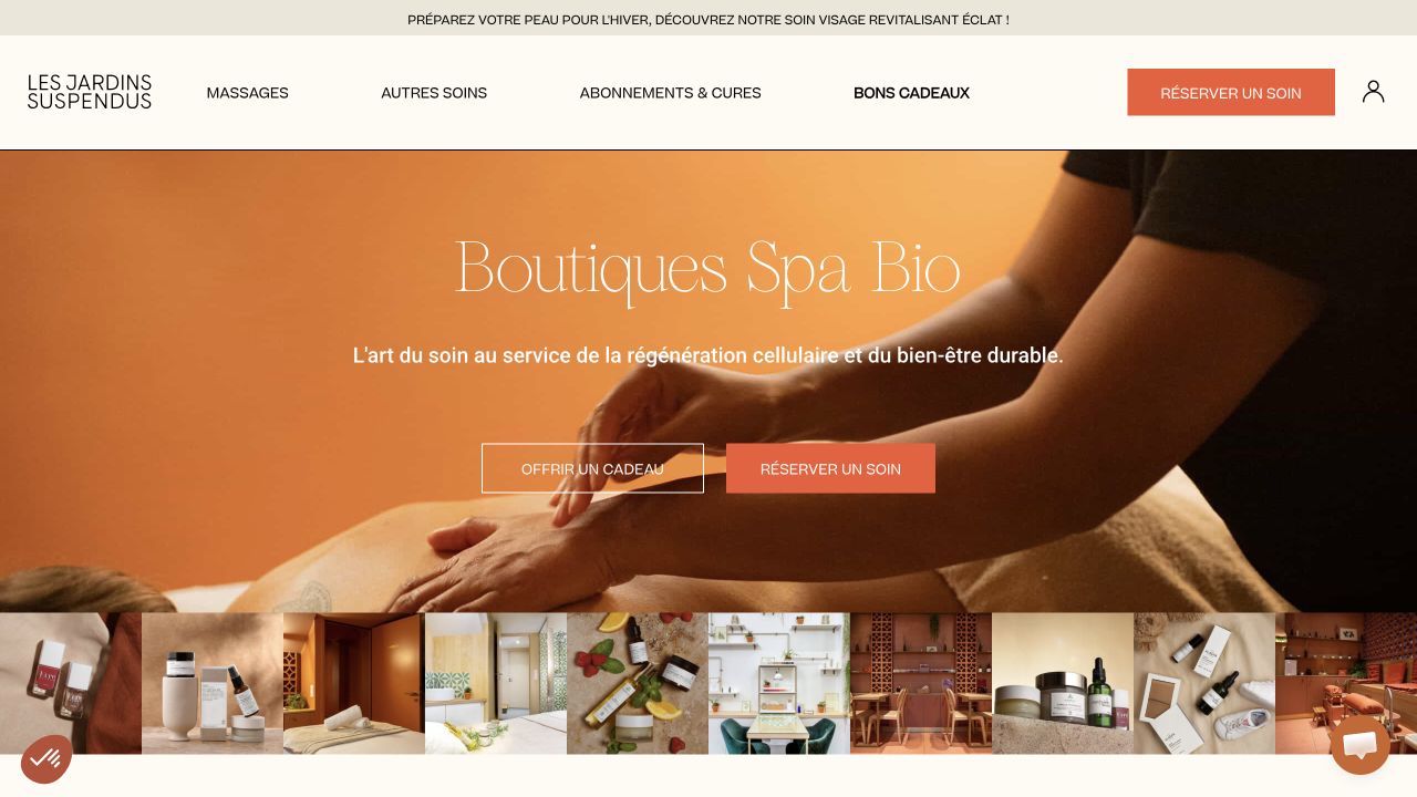 Capture du site de Les Jardins Suspendus
